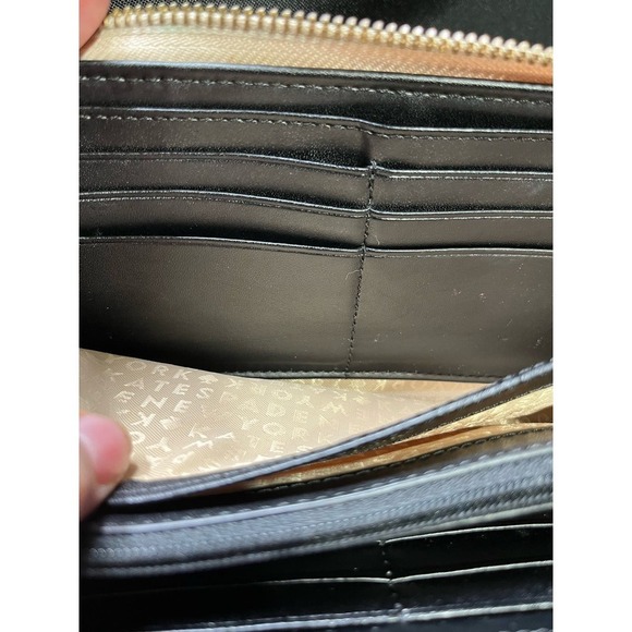 Kate Spade Wellesley Neda Black & Cream Zipper Leather Wallet - Picture 12 of 16